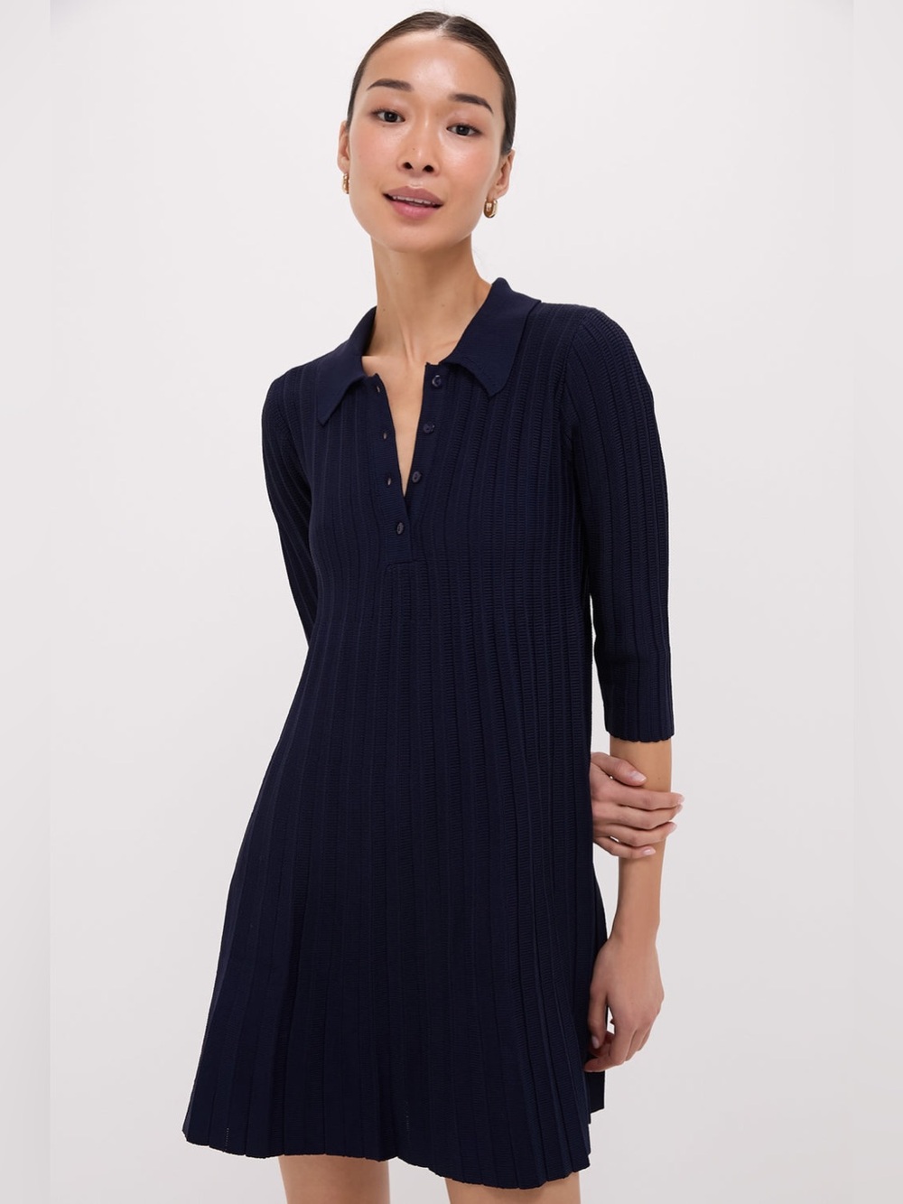Tuckernuck Navy Ribbed Polo Dress